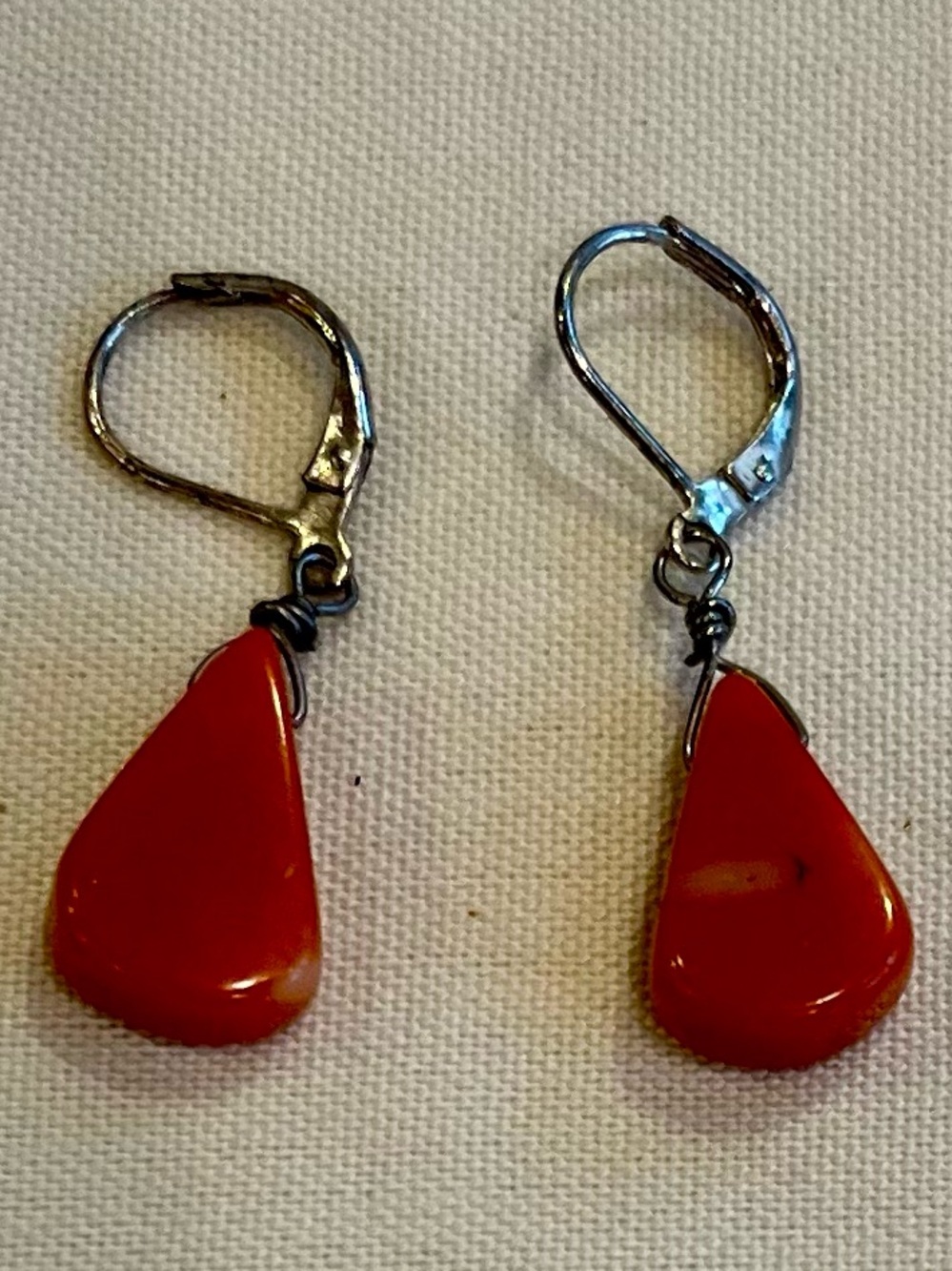 Coral Teardrop Dangle Earrings - Woman’s